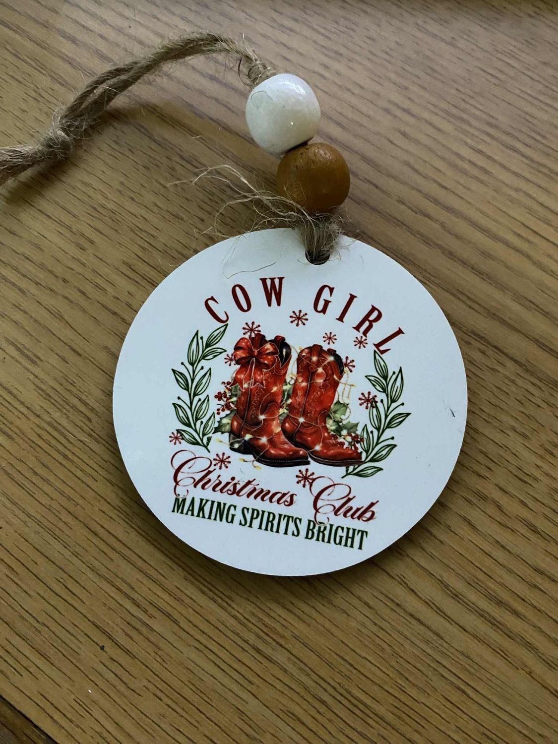 Cowgirl Christmas Club Ornament