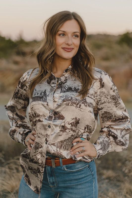 Life on the Ranch Button Up Show Shirt