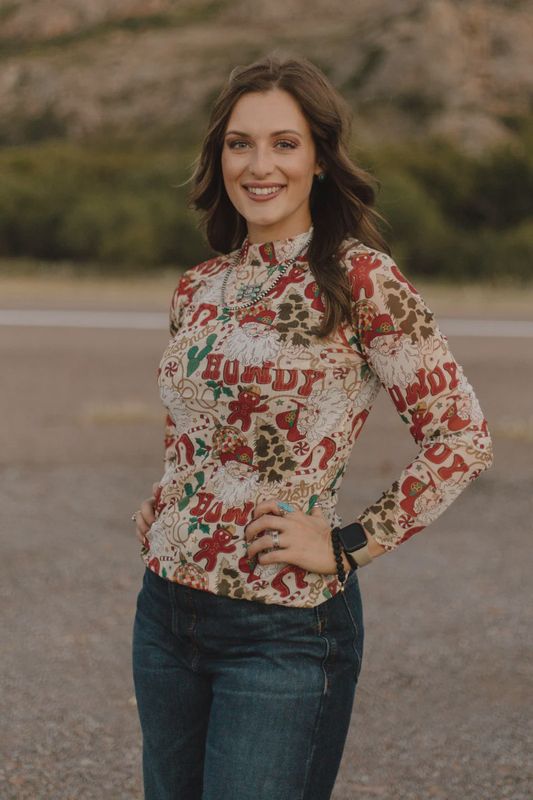 Howdy Santa Mesh Top