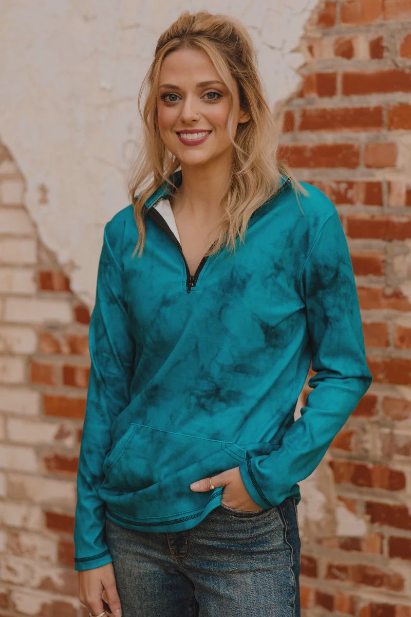 Cowgirl Fade Pullover in Turquoise