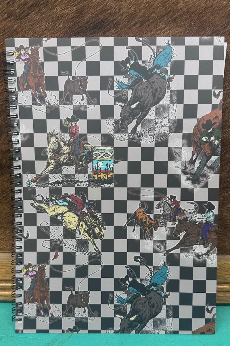 Checkered Rodeo Large Notebook