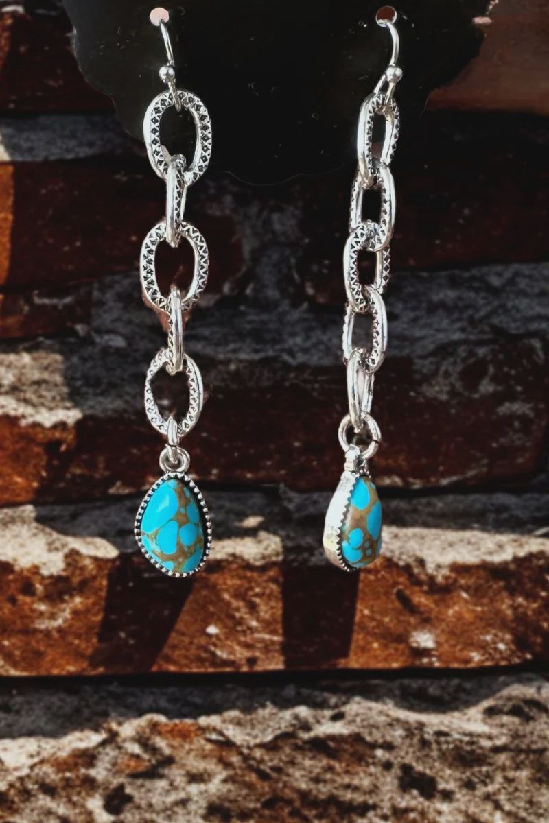 Linked Turquoise Earrings