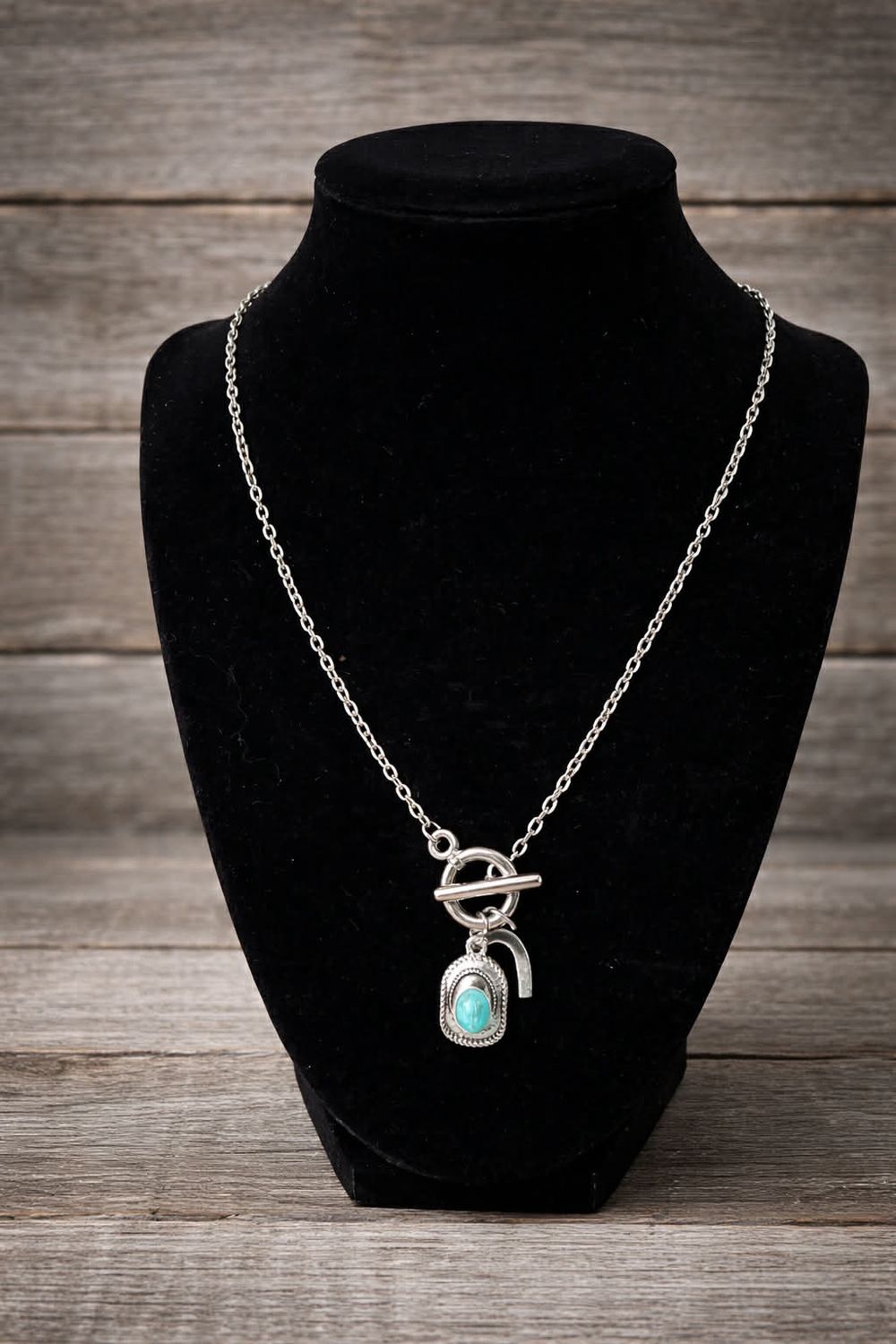 Silver necklace with pendants