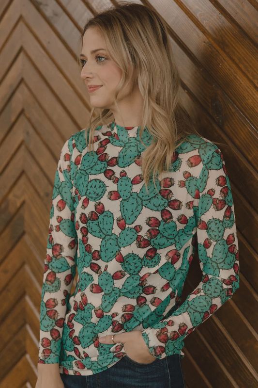 Cactus Country Mesh Top