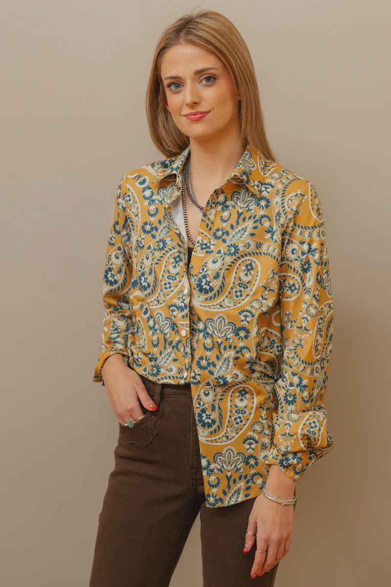 Bandana Honey Button Up Shirt