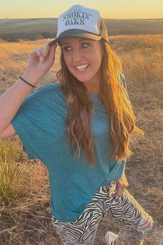 Fishin in the Dark in Heathered Turquoise Top