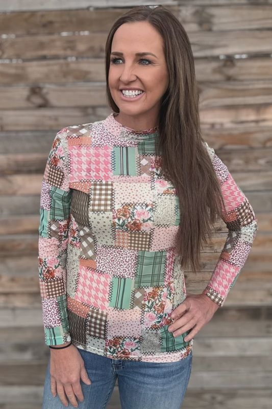 Mosaic Spring Mesh Top