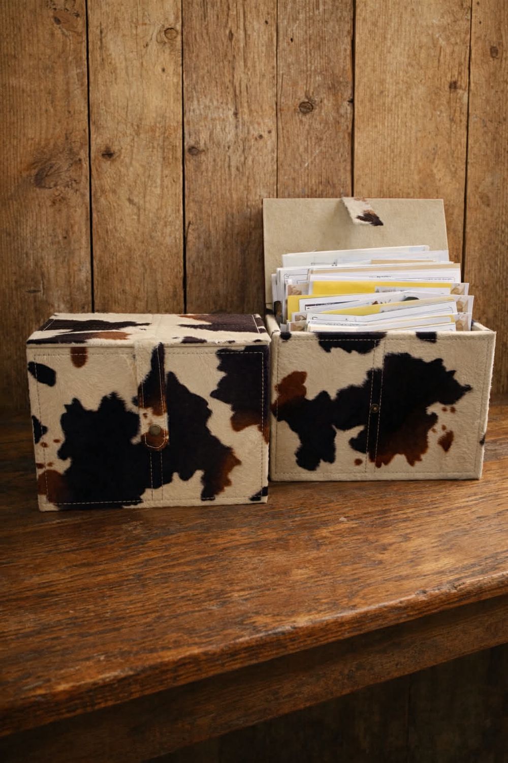 Decorative Box - faux cowhide print