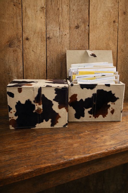Decorative Box - faux cowhide print