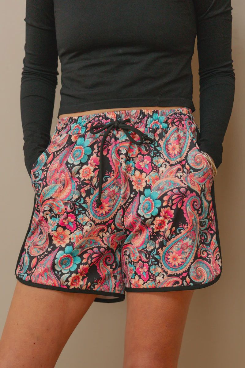 Midnight Bloom Shorts (longer length)