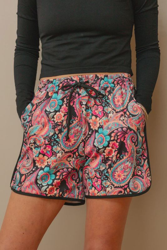 Midnight Bloom Shorts (longer length)