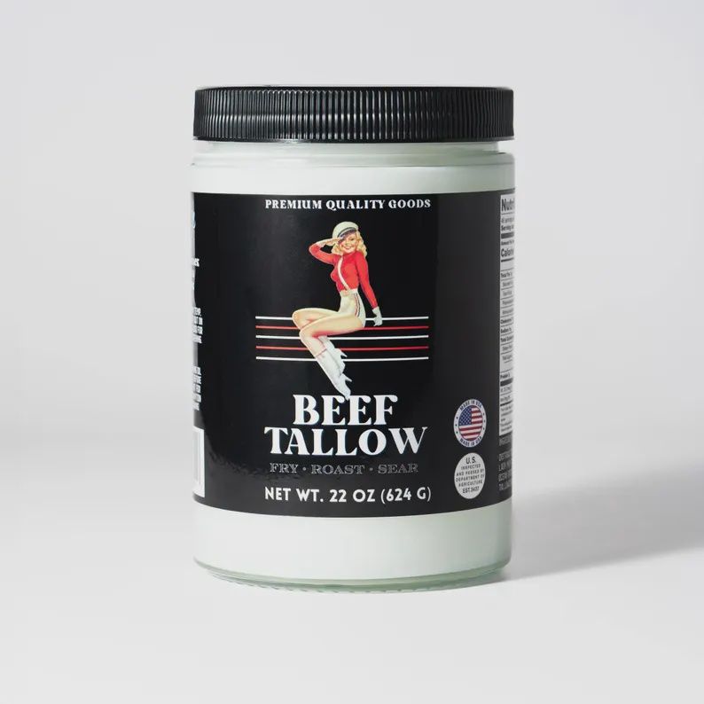 Grass Fed Beef Tallow for Cooking -22 oz jar
