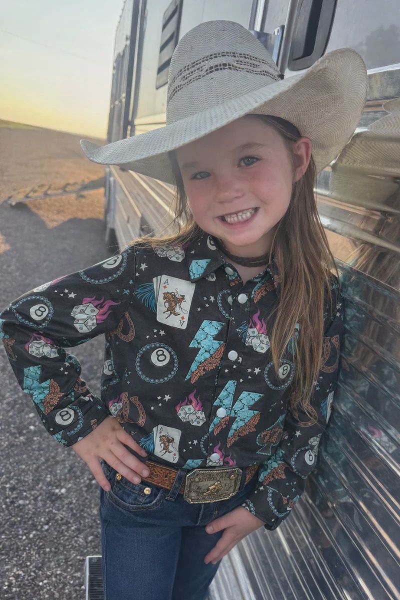 Cowgirl Charm Button Up Show Shirt - Youth Sizes