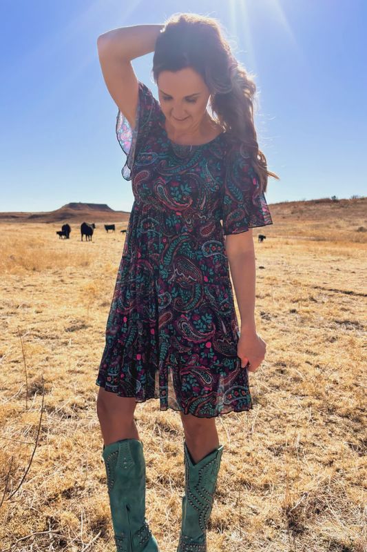 Painted Night Paisley Dress