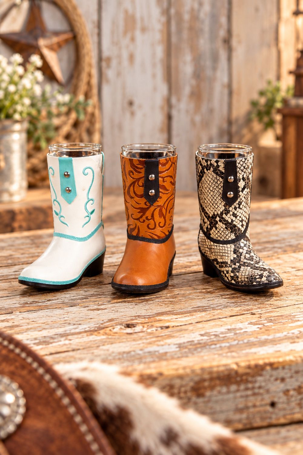 🤠 Western Cowboy Boot Shot Glasses