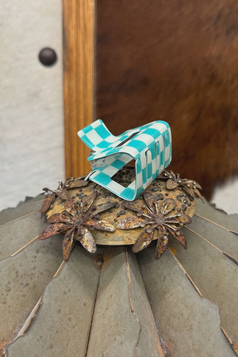 Mini Funky Hair Clip In Turquoise