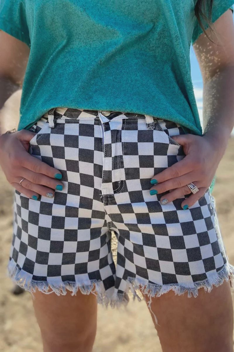 Kreek Denim Checked Shorts