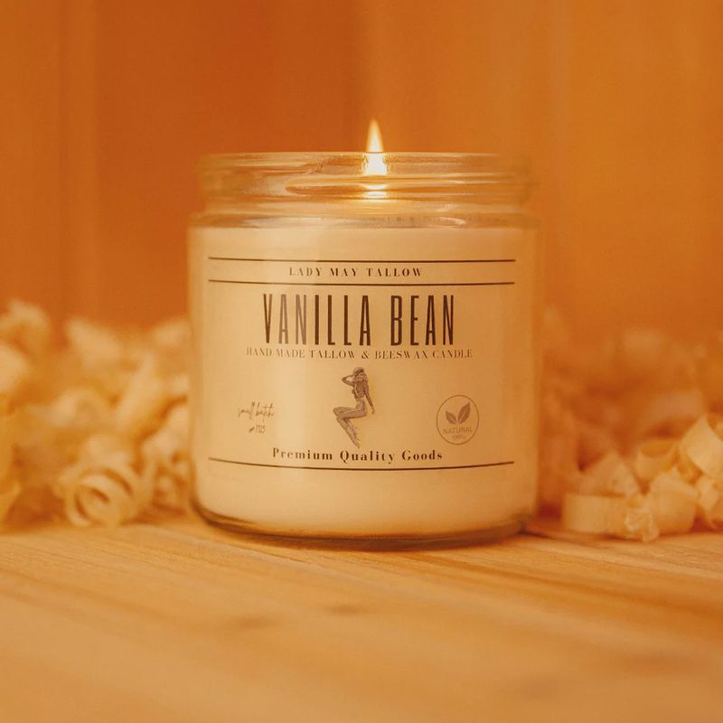 Non-Toxic Tallow Candle - 16 oz Vanilla
