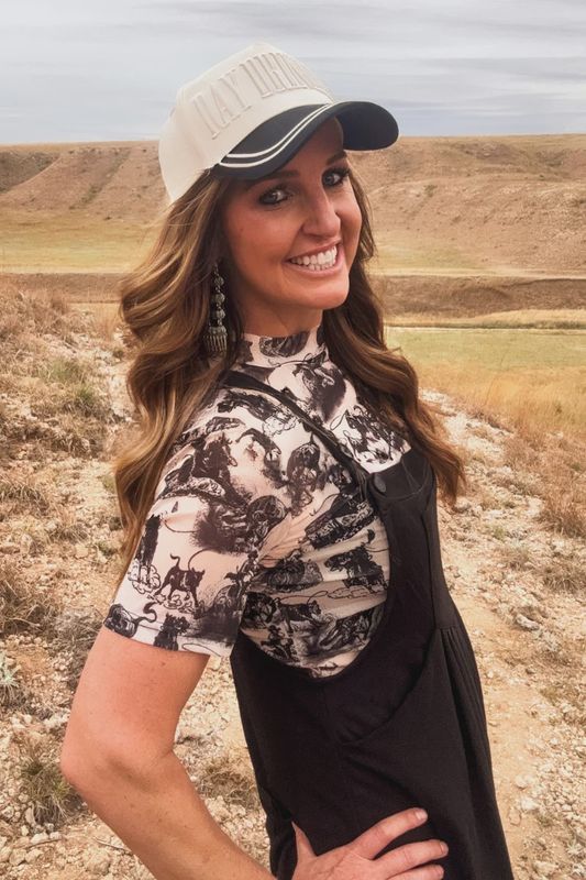 Rodeo Road Short Sleeve Mesh Top