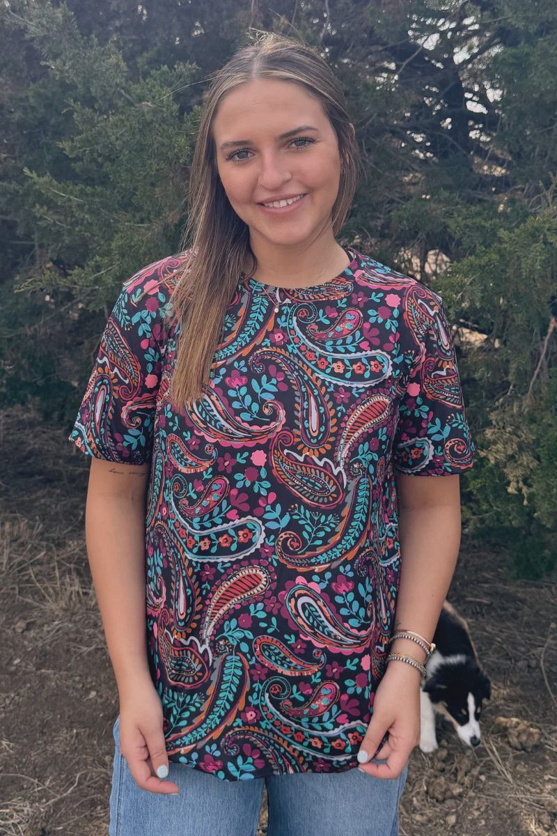 Painted Night Paisley Top