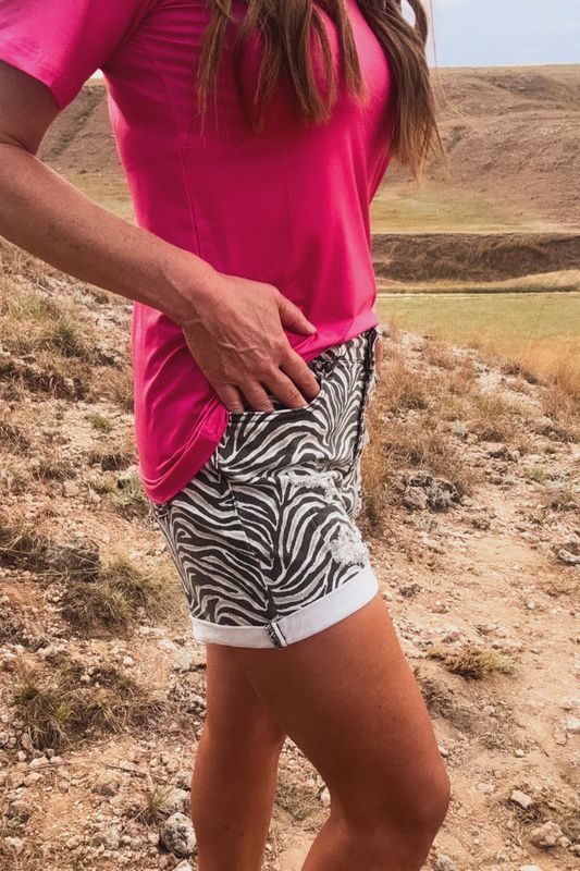 Zebra Print Walking Shorts