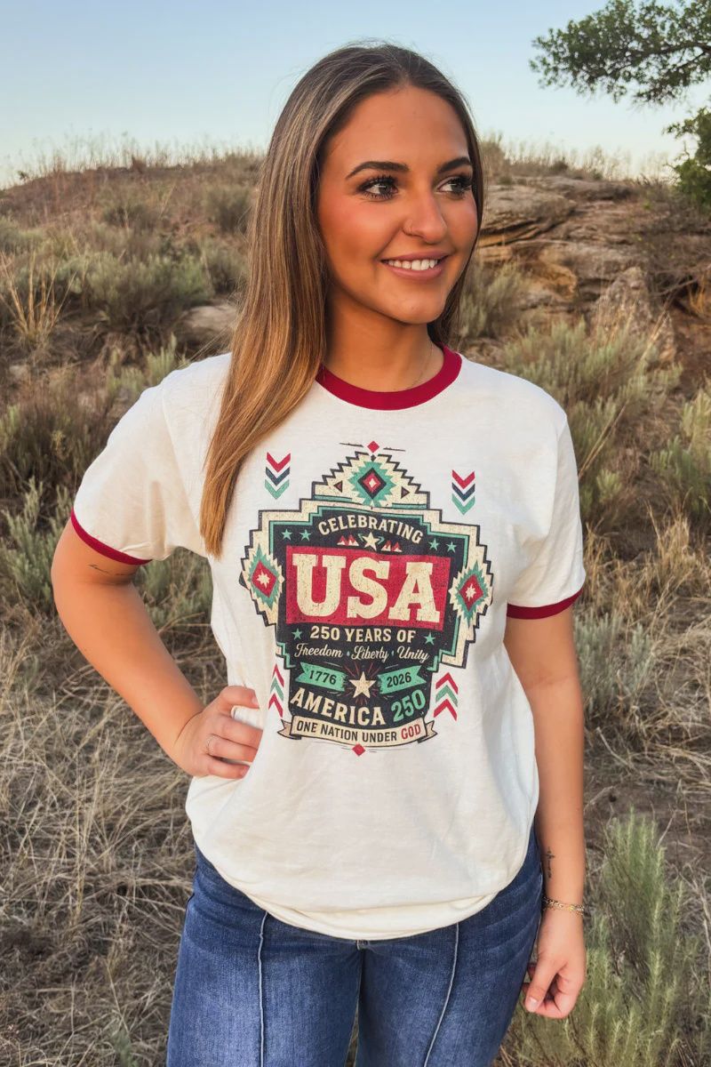 One Nation Ringer Tee