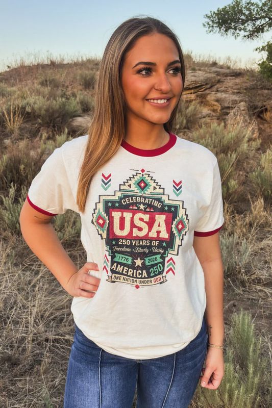 One Nation Ringer Tee