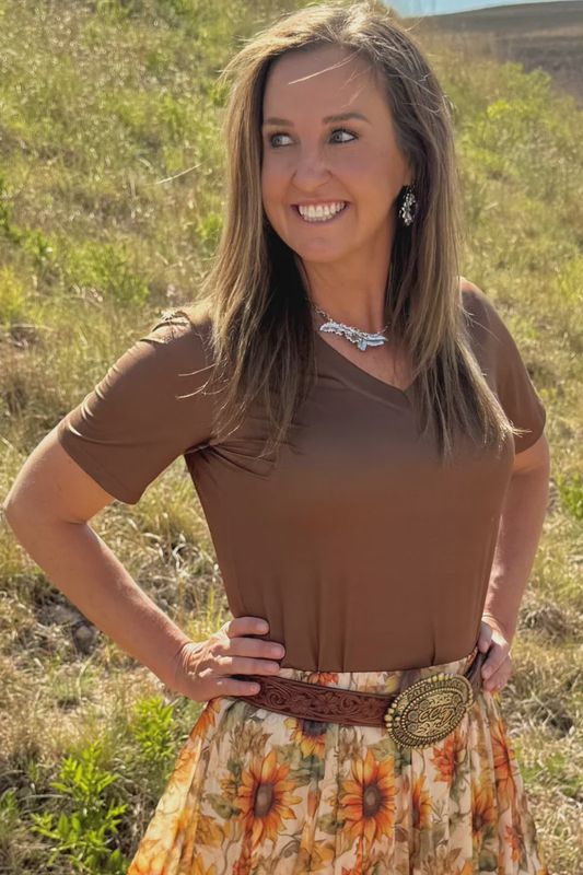 Simple Sterling Brown Top