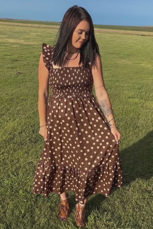 Mocha Dot Dress