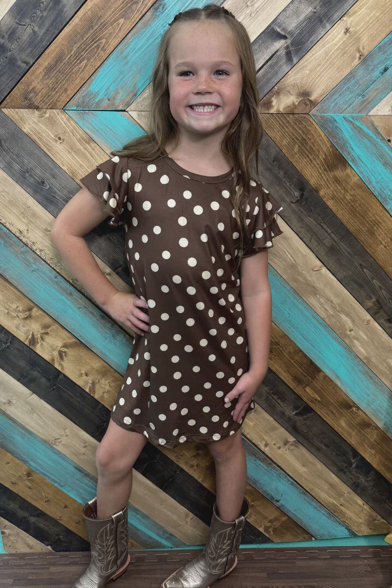 Mocha Dot Dress - Youth Sizes
