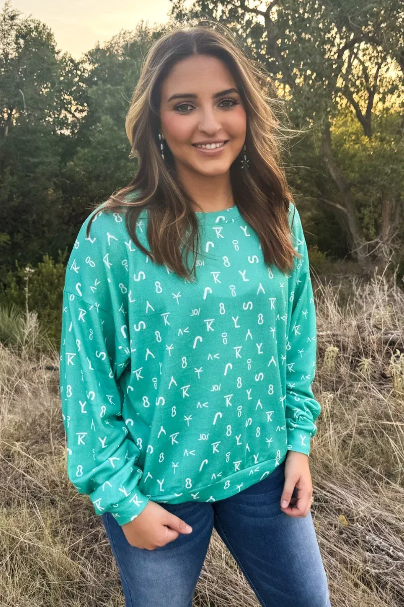 Turquoise Cattlemark Top