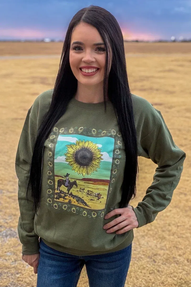 Sunflowers In The Draw Pullover