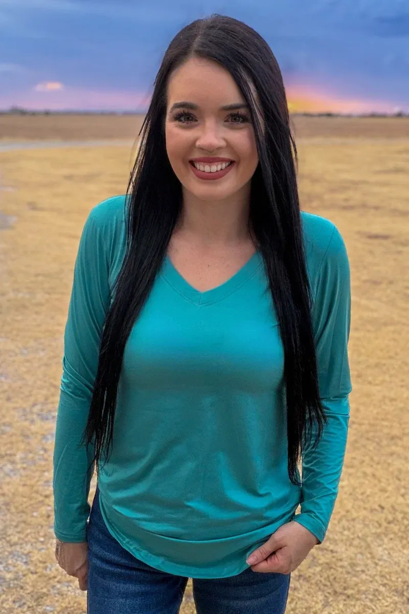 Simple Sterling Long Sleeve - Dusty Teal