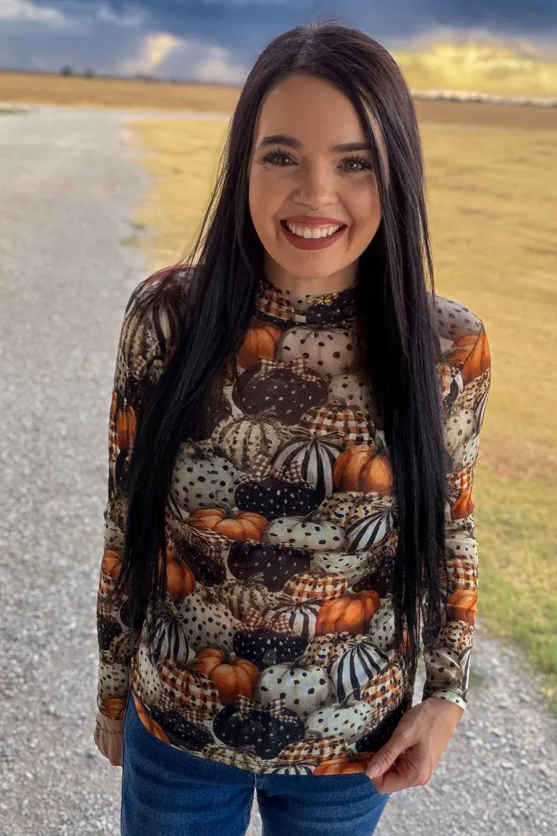 Fall Charm Mesh Top