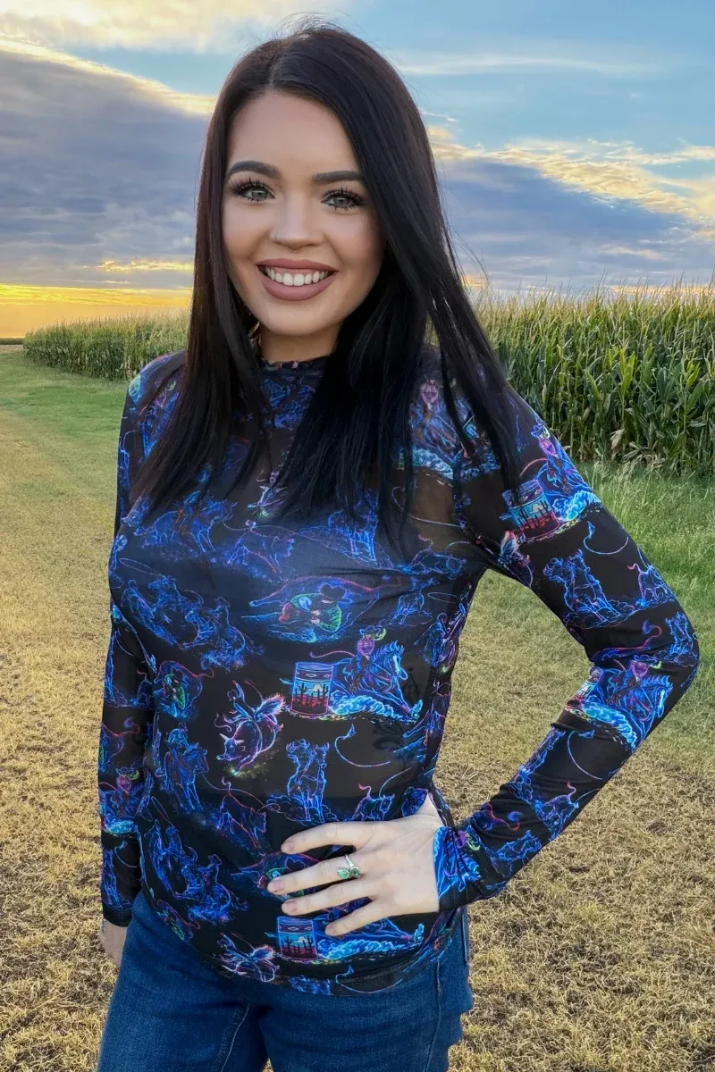Neon Rodeo Road Mesh Top