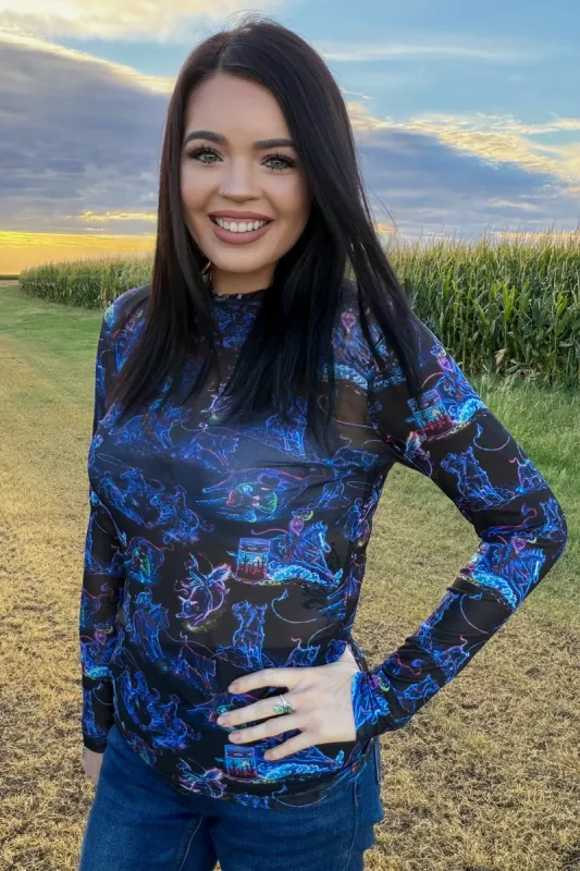 Neon Rodeo Road Mesh Top