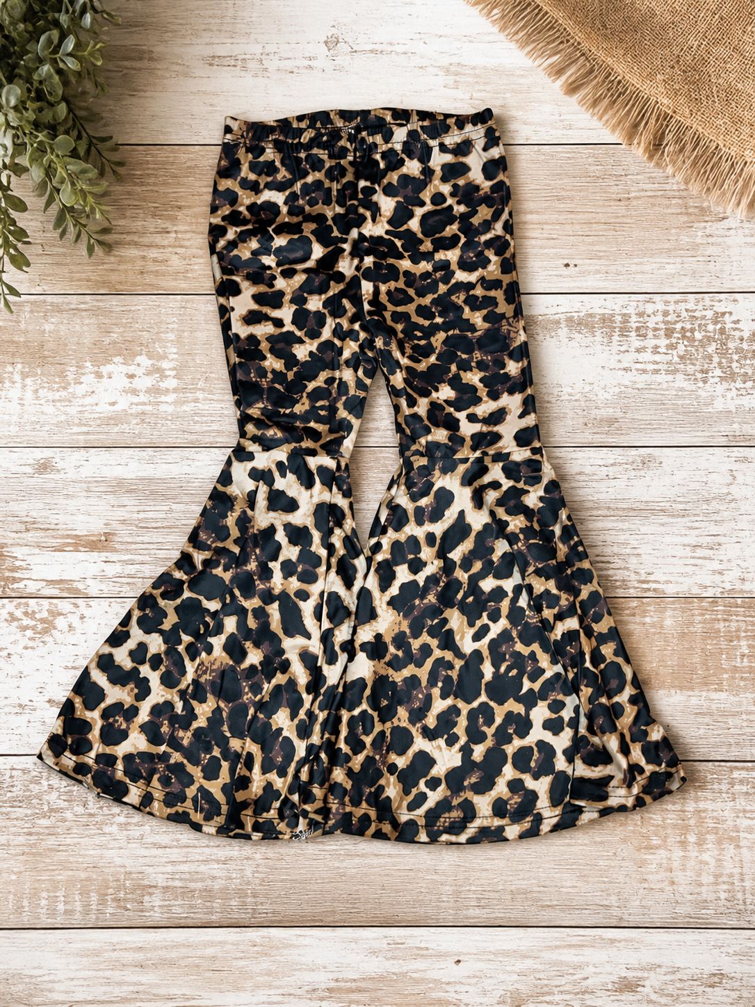 Little Cowgirl Leopard Bell Bottom Pants