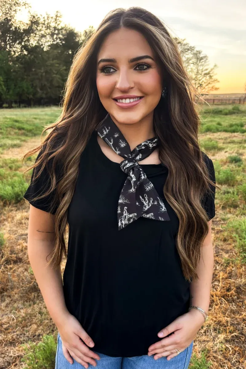 West Texas Toile Latigo Tie Top