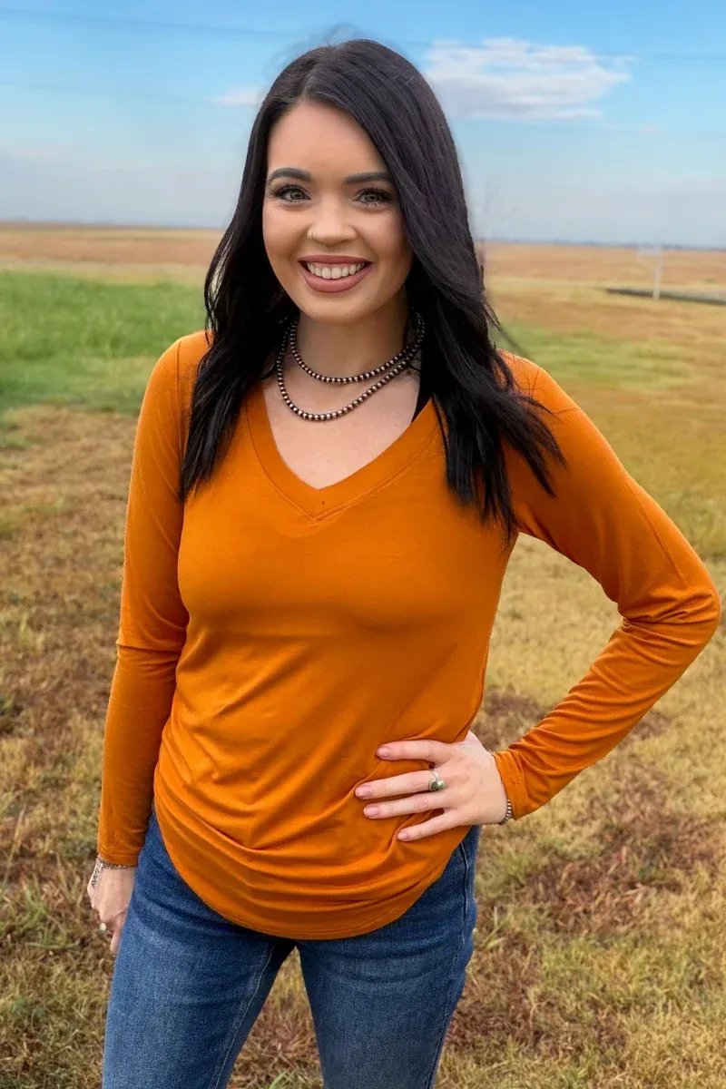 Simple Sterling Long Sleeve - Pumpkin