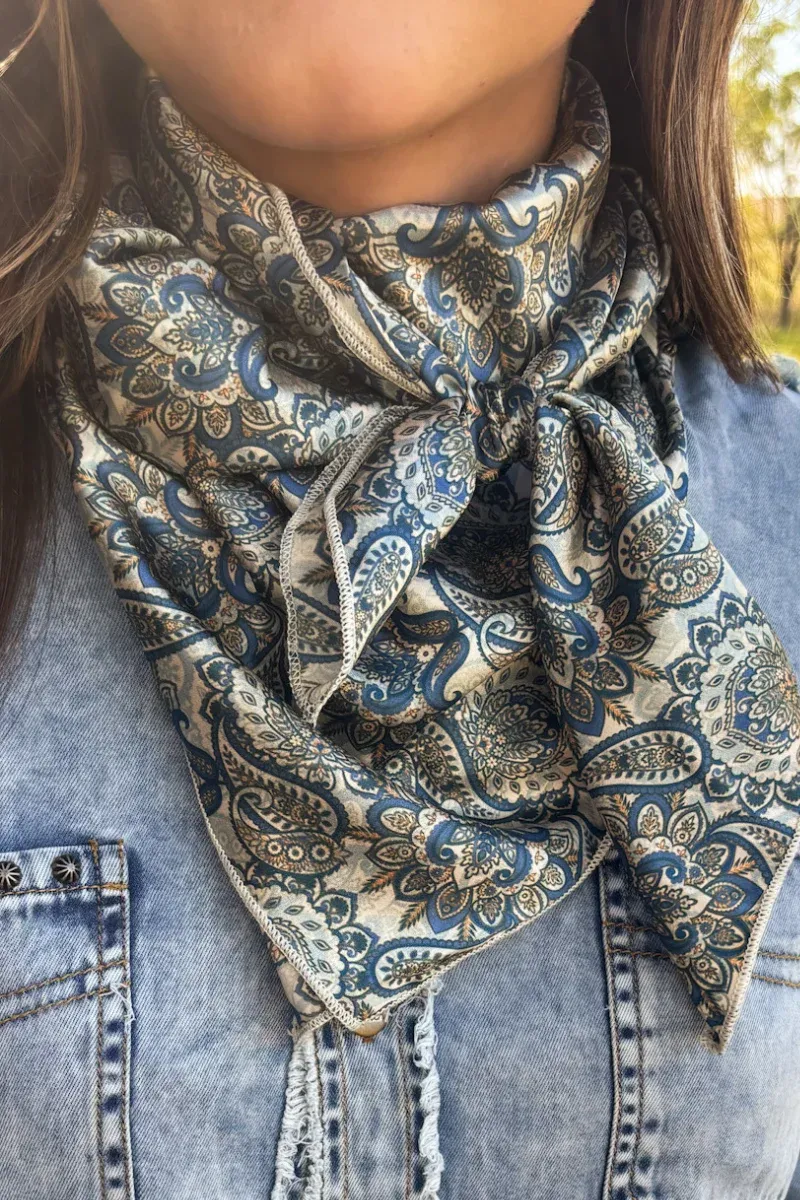 Dusty Denim Paisley Wild Rag