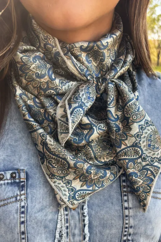 Dusty Denim Paisley Wild Rag