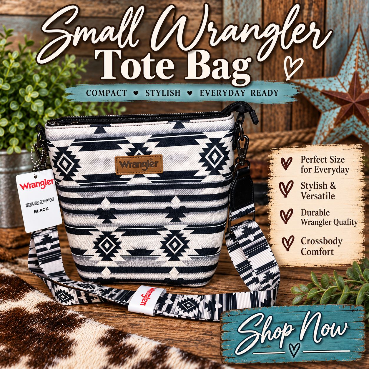 SMALL WRANGLER TOTE BAG - NWT