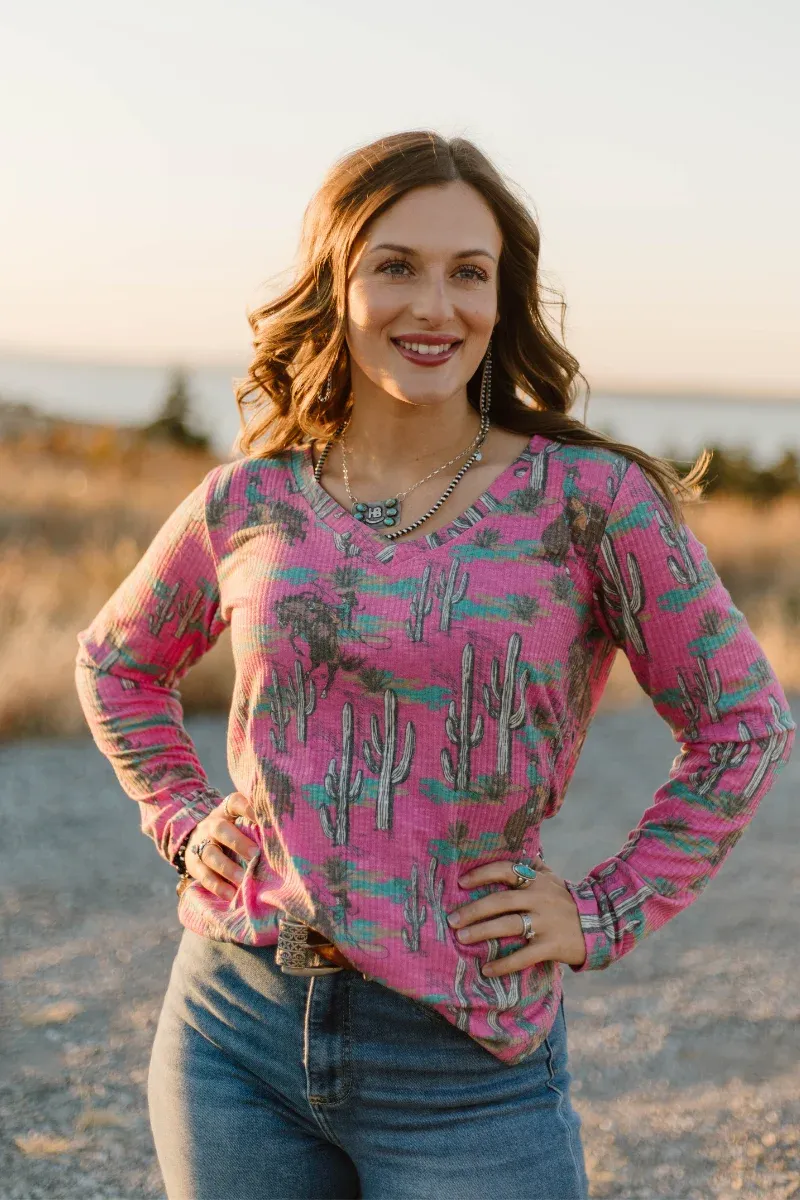 Blush and Broncs Top