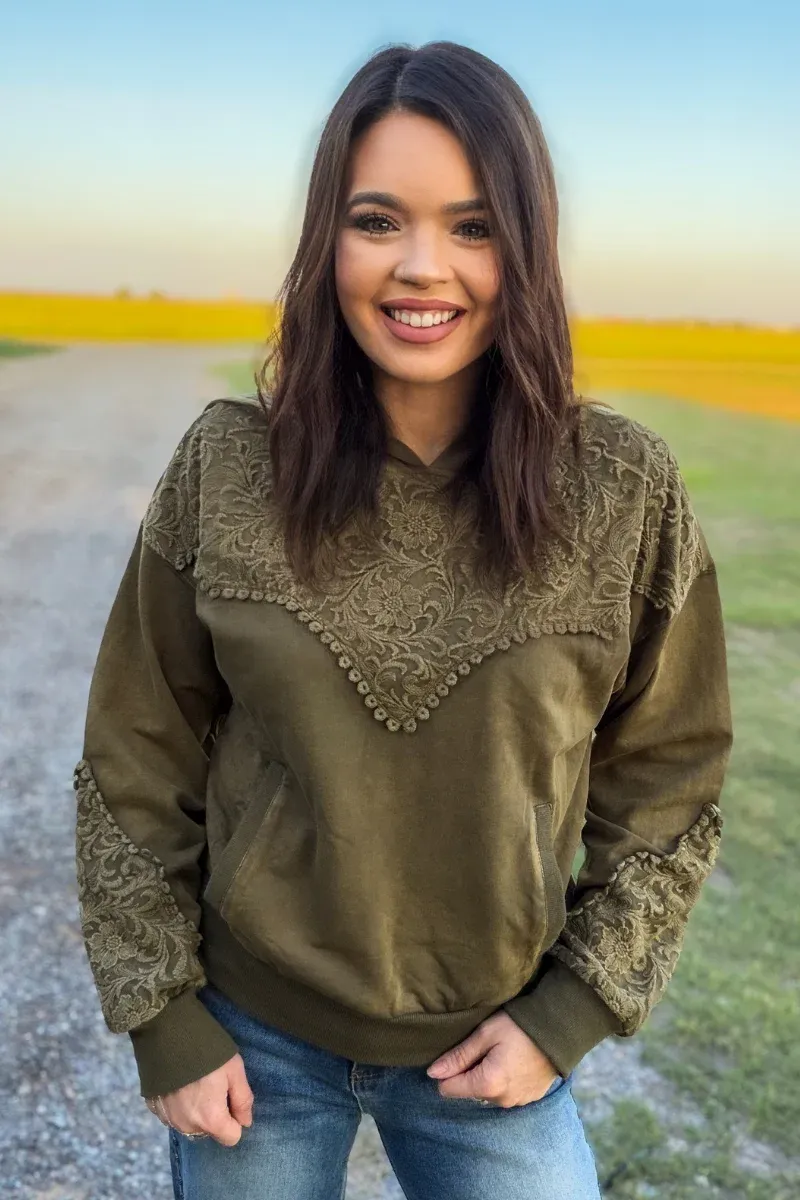 Tooled Frontier Hoodie - Hunter Green