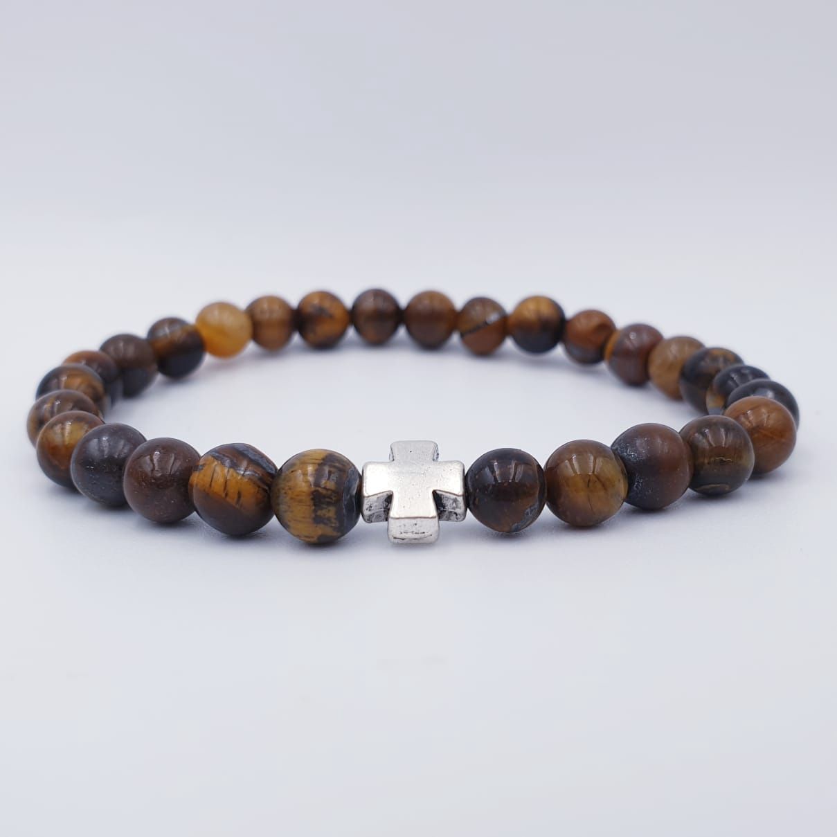 Tigers Eye 6mm with Cross CC