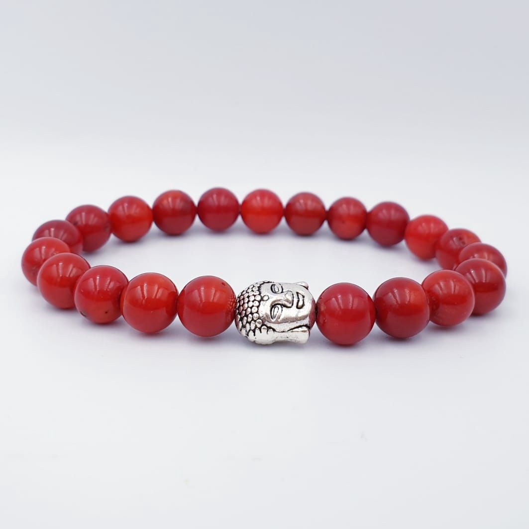 Red Coral 8mm with Buddha CC