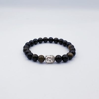 Gold Sheen Obsidian 8mm Buddha CC