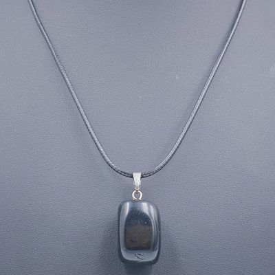 Onyx Nugget Pendant on Black Cord 45cm + 7cm Extension