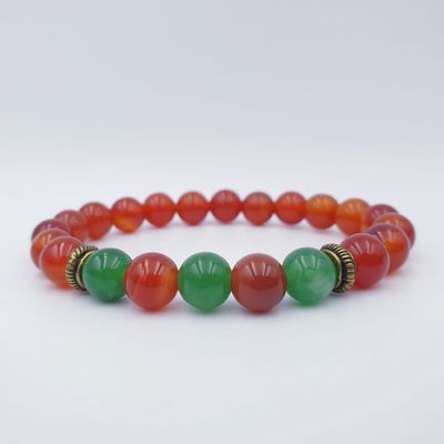 Carnelian and DG Aventurine 8mm with Bronze Spacers
