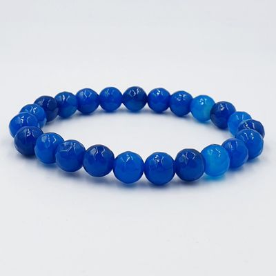 Faceted Blue Agate 8mm